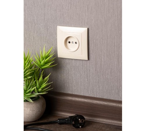 Валенсия розетка 1-местная б/з 10А кремовая с защ. штор. EKF PROxima   EWR10-022-20   EKF