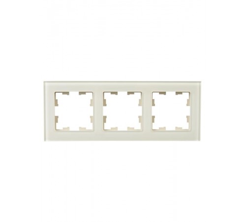 BRITE Рамка 3-ая РУ-3-2-БрВа стекло ванильный  BR-M32-G-K10  IEK