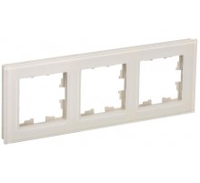 BRITE Рамка 3-ая РУ-3-2-БрВа стекло ванильный  BR-M32-G-K10  IEK