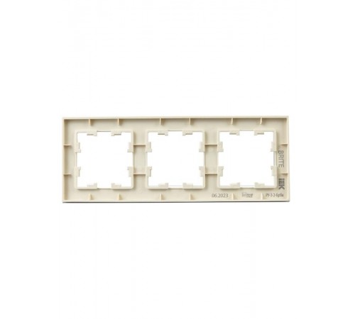 BRITE Рамка 3-ая РУ-3-2-БрВа стекло ванильный  BR-M32-G-K10  IEK