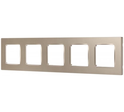 Рамка для розеток и выключателей  Серия 12 12-5205-04 на 5 постов,  Классик, шампань  Б0067773  ЭРА
