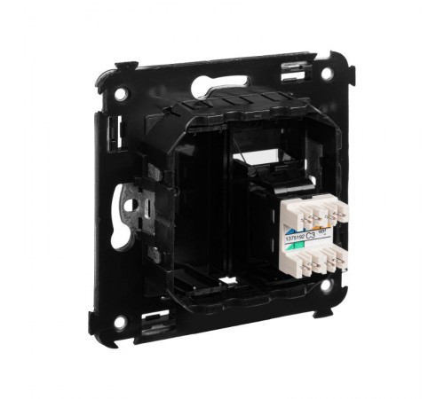 Розетка телефонная в стену одинарная, "Avanti", "Черный квадрат"  4402313  DKC