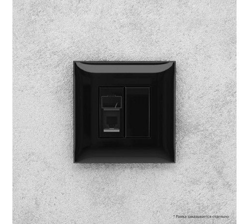 Розетка телефонная в стену одинарная, "Avanti", "Черный квадрат"  4402313  DKC