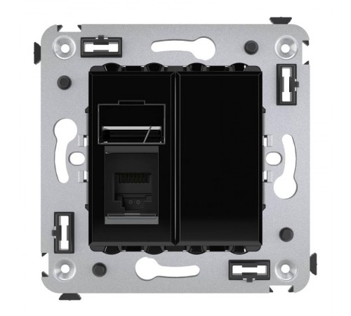 Розетка телефонная в стену одинарная, "Avanti", "Черный квадрат"  4402313  DKC