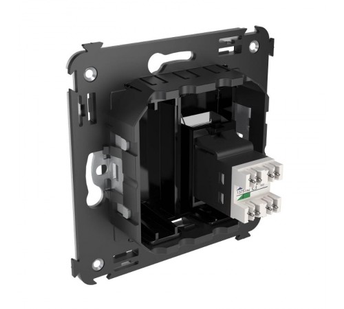 Розетка телефонная в стену одинарная, "Avanti", "Черный квадрат"  4402313  DKC