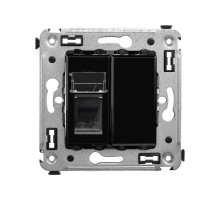 Розетка телефонная в стену одинарная, "Avanti", "Черный квадрат"  4402313  DKC