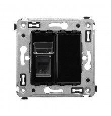 Розетка телефонная в стену одинарная, "Avanti", "Черный квадрат"  4402313  DKC