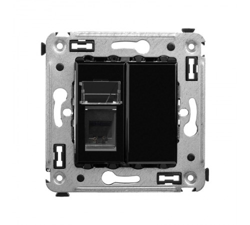 Розетка телефонная в стену одинарная, "Avanti", "Черный квадрат"  4402313  DKC