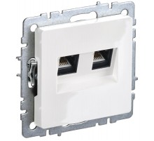 BRITE Розетка двойная RJ11+RJ45 кат.5E РК/Т12-БрБ белый  BR-KT20-O-1-K01  IEK