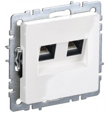 BRITE Розетка двойная RJ11+RJ45 кат.5E РК/Т12-БрБ белый  BR-KT20-O-1-K01  IEK