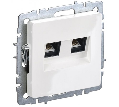 BRITE Розетка двойная RJ11+RJ45 кат.5E РК/Т12-БрБ белый  BR-KT20-O-1-K01  IEK