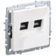 BRITE Розетка двойная RJ11+RJ45 кат.5E РК/Т12-БрБ белый  BR-KT20-O-1-K01  IEK