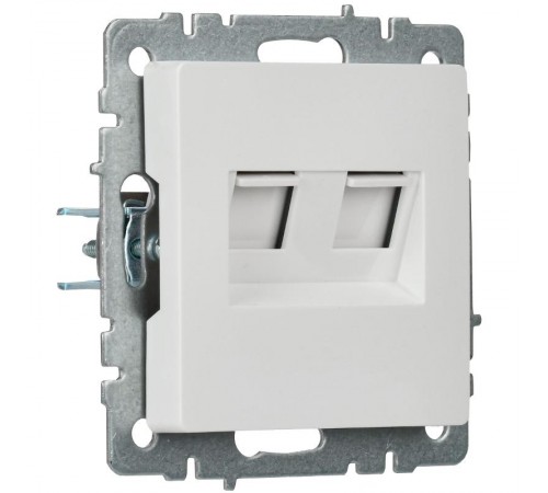 BRITE Розетка двойная RJ11+RJ45 кат.5E РК/Т12-БрБ белый  BR-KT20-O-1-K01  IEK