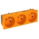 Розетка тройная 33° франц. стандарт, 250 В, 16A (оранжевый) (STD-F3 ROR3)  6120264  OBO Bettermann