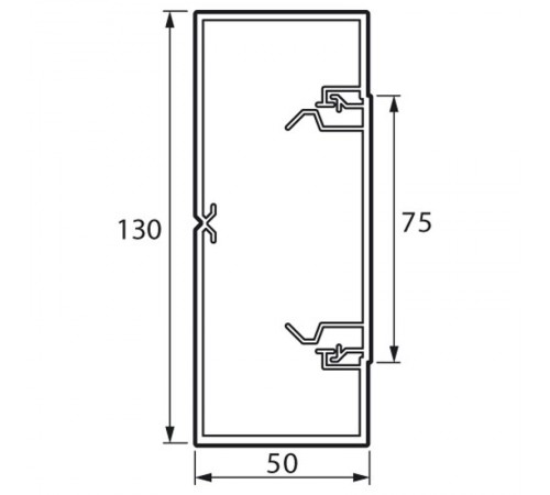 Кабель-канал Metra - 130x50 - 2 метра - с крышкой - белый  638082  Legrand