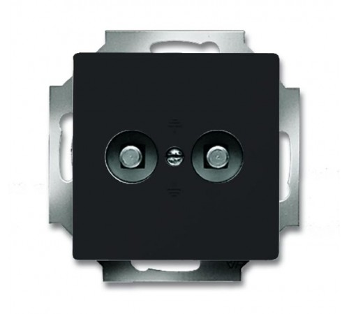 Розетка двойная для выравнивания потенциалов, серия solo/future, цвет антрацит/черный  2495-0-0084   2CKA002495A0084  ABB