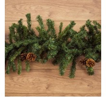 Еловый шлейф 2,7 м  с шишками, объем 41 см  307-221  NEON-NIGHT