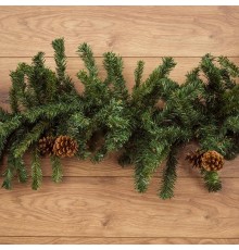 Еловый шлейф 2,7 м  с шишками, объем 41 см  307-221  NEON-NIGHT