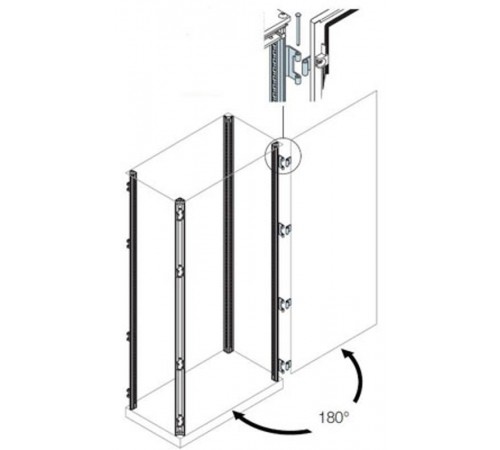 Стойки каркаса шкафа с петлями 180гр. H=1800  EV0118  ABB