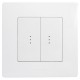 Etika Белый Переключатель 2-клавишный с подсветкой, 10А, автозажимные клеммы  672216  Legrand
