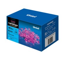 Гирлянда светодиодная  с контроллером "Сакура розовая"  ULD-S0700-050/DTA PINK IP20 PINK SAKURA   50 диодов 7 м розоваяIP20шнур прозр.  07933  Uniel
