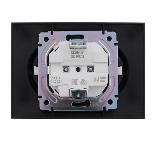 SKANDY Розетка 2-местная с з/к/ш 16А в сб. SK-R07G графит  SK-R24-16-K53-F  IEK