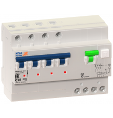Выключатель автоматический диффренциального тока OptiDin VD63-42C10-A-УХЛ4 (4P, C10, 30mA) 10кА  352555  КЭАЗ