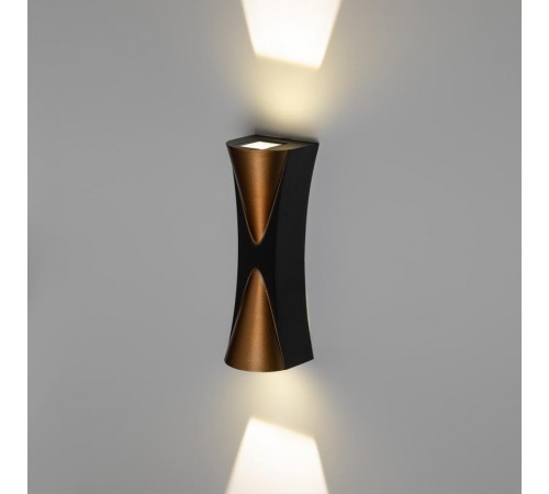 Декоративная подсветка WL43 BK+GD светодиодная 6Вт 3500К черный/золото IP54 для интерьера, фасадов зданий  Б0054422  ЭРА