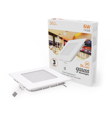 Светильник светодиодный встраиваемый ультратонкий квадратный IP20 6W 2700K  940111106  Gauss