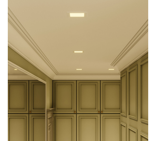 Светильник светодиодный встраиваемый ультратонкий квадратный IP20 6W 2700K  940111106  Gauss