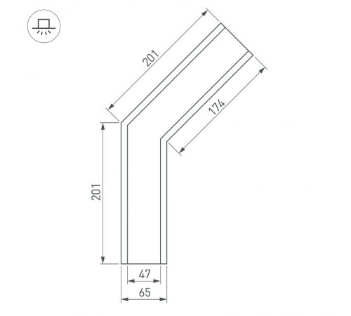 Угол SL-LINIA65-F-135 (arlight, Металл)  030123  Arlight