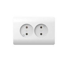 Розетка б/з со шторками двойная, 16А, белый(NEW3-E)  431542  CHINT