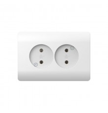 Розетка б/з со шторками двойная, 16А, белый(NEW3-E)  431542  CHINT