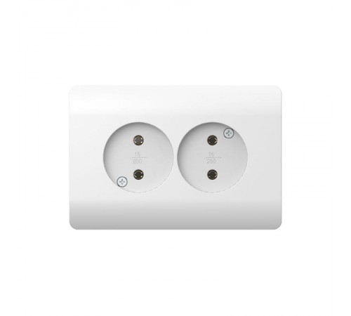 Розетка б/з со шторками двойная, 16А, белый(NEW3-E)  431542  CHINT