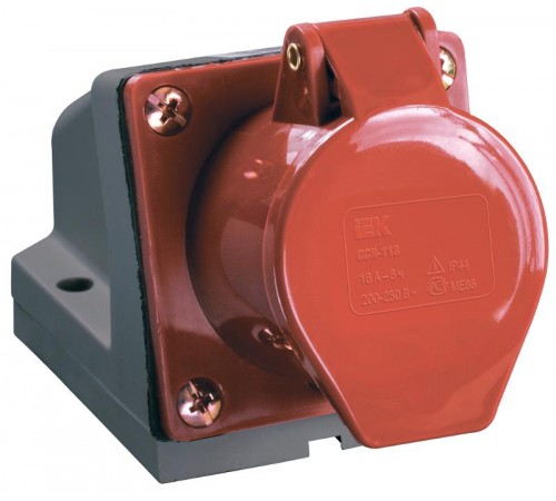 Розетка 124 стационарная 3Р+РЕ 32А 380В IP44  PSR12-032-4  IEK