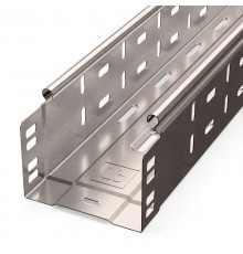 Лоток перфорированный Стандарт INOX (AISI 409) 100х80х3000 (0,7 мм) (6 м/уп)  PR16.2412  Промрукав