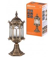 Светильник садово-парковый НПУ Ампир 60Вт ЛН/КЛЛ/LED Е27 IP54 стойка,шагрень/бронза  SQ0330-0088  TDM