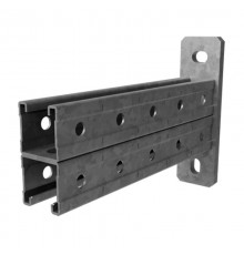 Консоль СТРАТ двойная 41х41, база 100, толщ. 2,0 мм, гор. цинк, 374601  КСД-41х41х100-2,0-ГЦ   Ostec