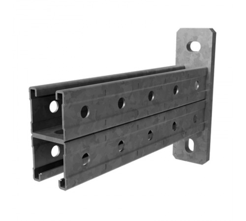 Консоль СТРАТ двойная 41х41, база 800, толщ. 2,0 мм, гор. цинк, 374608  КСД-41х41х800-2,0-ГЦ   Ostec