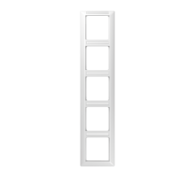 Рамка 5-кратная вертикальная с полем для надписи белая  AS585BFINAWW  Jung