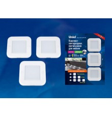 Светильник светодиодный накладной ультратонкий сенсор димм квадр ULM-F41-6W/4200K/DIM SENSOR IP20 WHITE 85х85х6,5мм 255Lm белый  UL-00002888  Uniel