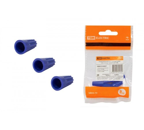 Соединительный изолирующий зажим СИЗ-2 4,5 мм2 синий (5 шт)  SQ0519-0027  TDM