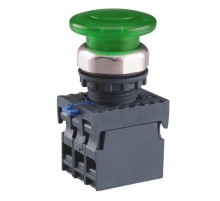 Кнопка управления "Грибок" 40мм с самовозвратом NP8-11MD/13 1НО+1НЗ зеленая AC110В-220В(LED) IP65 (  667284  CHINT