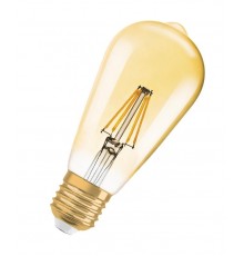 Лампа светодиодная LED, филаментная, золотистая Vintage 1906 LED dim CL Edison FIL GOLD 55 dim 7, 5W/825 E27  4052899972360  Osram