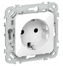 FLITE Розетка с заземлением со шторками 16А РСш11-0-ФлБ белый  FI-R14-16-K01  IEK