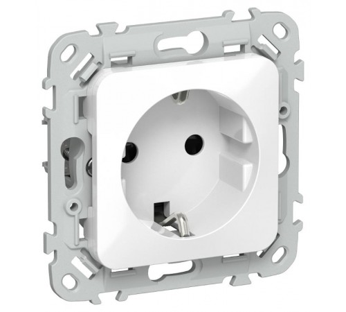 FLITE Розетка с заземлением со шторками 16А РСш11-0-ФлБ белый  FI-R14-16-K01  IEK