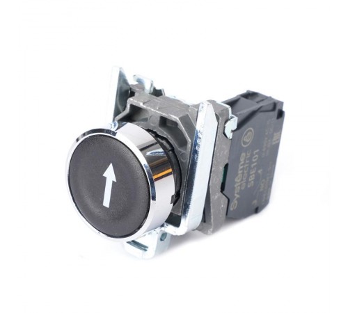 Кнопка SB4 в сборе модульная 22мм черная металл 1НО с марк "стрелка вниз"  SB4BA3351  SE