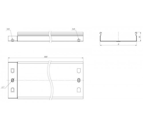 Лоток неперфорированный 50х300х3000-0,55мм EKF   L5030000-0,55   EKF
