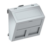 Корпус компьютерной розетки Modul45 тип EP (наклонный) 45x45 мм (серебристый) (DTS-2EP AL1)  6119272  OBO Bettermann