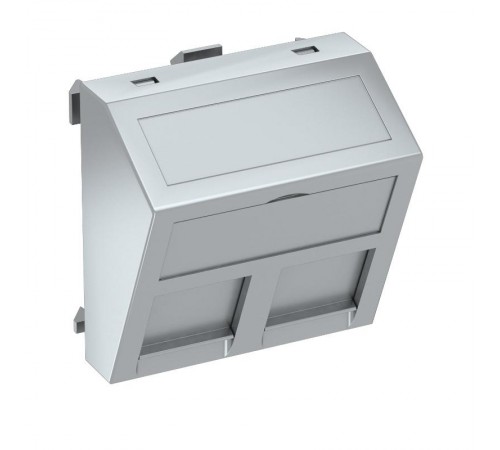 Корпус компьютерной розетки Modul45 тип EP (наклонный) 45x45 мм (серебристый) (DTS-2EP AL1)  6119272  OBO Bettermann